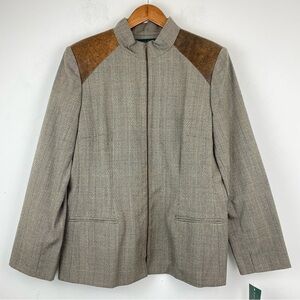 Vintage Harve Benard size 14 Women’s Gray Wool Full Zip Blazer Jacket